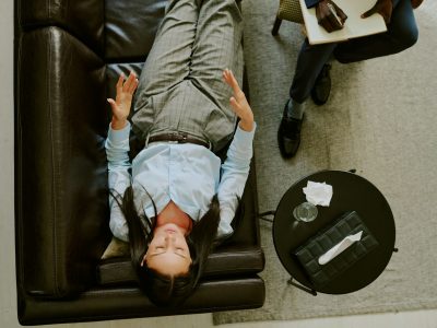 Relaxing on Couch During Therapeutic Session